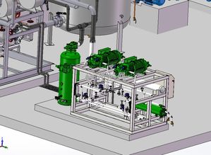 冷水機組氨制冷設(shè)備制冷機機房管道布局模型